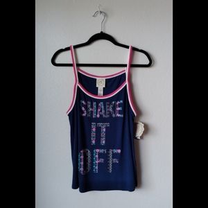 🌟3/$15 Belle du Jour XL Navy Blue Shake It Off Top